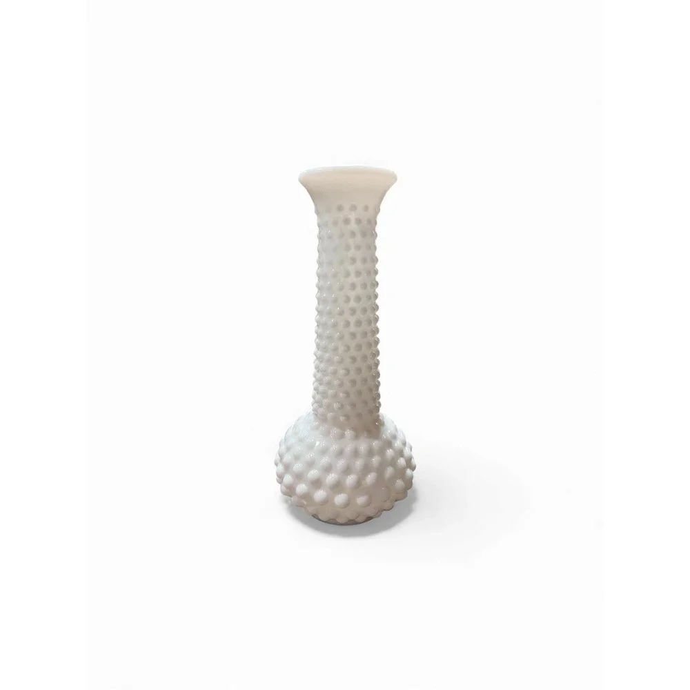 Hobnail Milk Glass Vase White Bud Vase Vintage Decor
